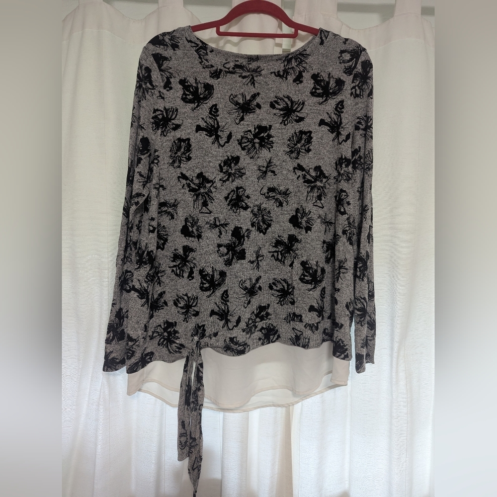 Simply Vera Vera Wang | Black Floral Print Sweater